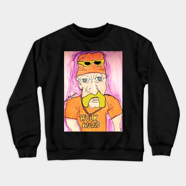 Hulk Hogan Crewneck Sweatshirt by TheArtQueenOfMichigan 